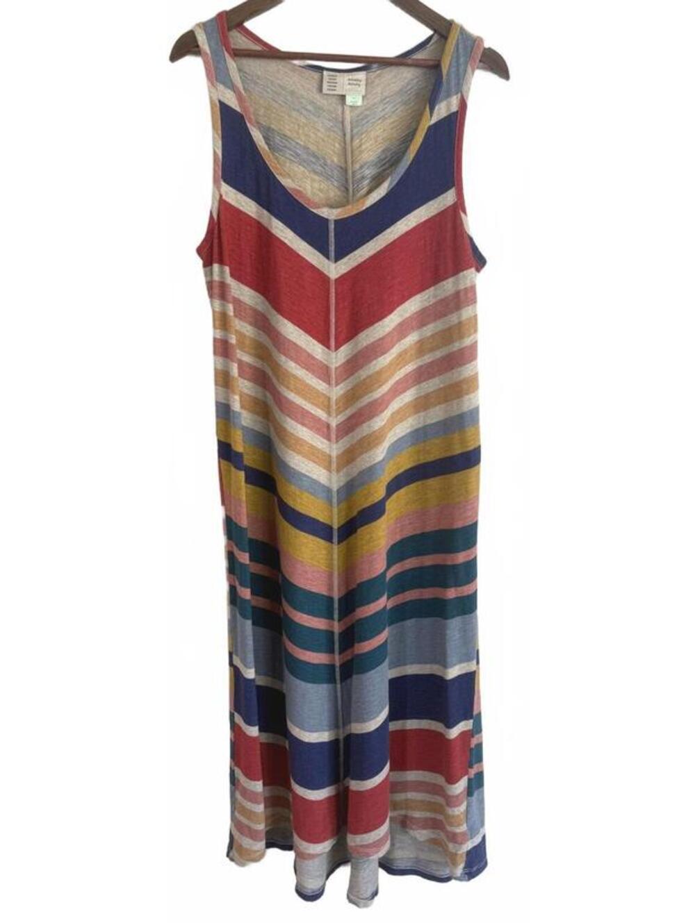 Anthropologie Saturday Sunday Striped Dress XL Sleeveless Knit Multicolor Boho